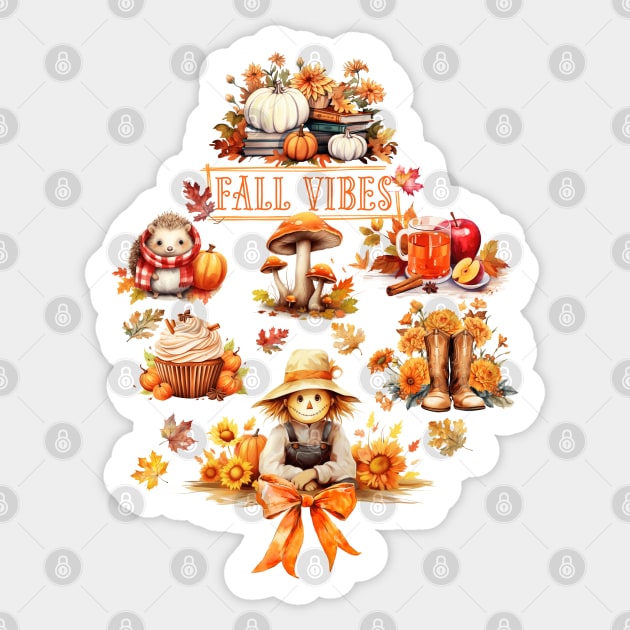Watercolor Fall Vibes Sticker by HolidayBug